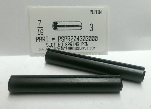 7/16X3 SLOTTED SPRING PIN STEEL PLAIN