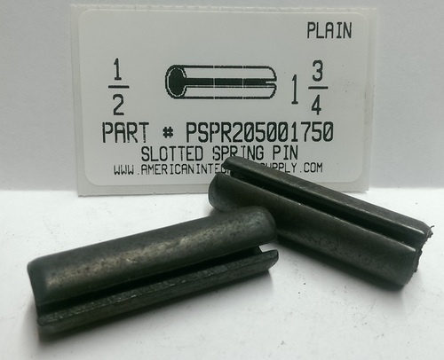 1/2X1-3/4 SLOTTED SPRING PIN STEEL PLAIN