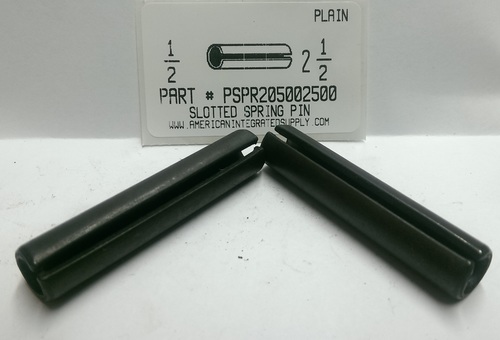 1/2X2-1/2 SLOTTED SPRING PIN STEEL PLAIN