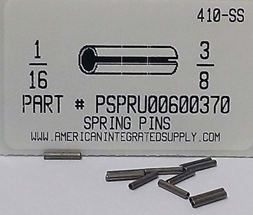 1/16X3/8 SLOTTED SPRING PIN 420 STAINLESS STEEL