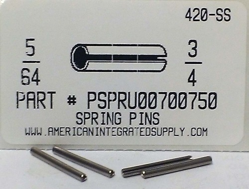 5/64X3/4 SLOTTED SPRING PIN 420 STAINLESS STEEL