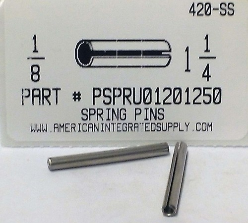 1/8X1-1/4 SLOTTED SPRING PIN 420 STAINLESS STEEL