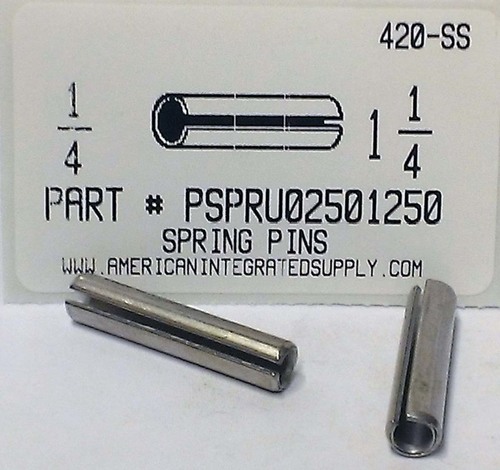 1/4X1-1/4 SLOTTED SPRING PIN 420 STAINLESS STEEL