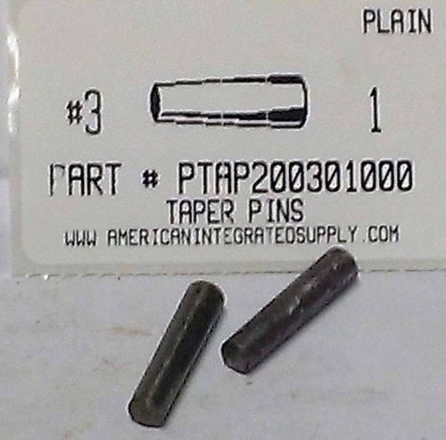 #3X1 TAPER PIN STEEL PLAIN .219" LARGE END DIAMETER (DISCONTINUED)