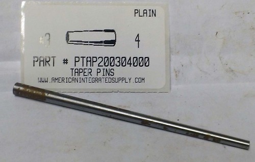 #3X4 TAPER PIN STEEL PLAIN .219" LARGE END DIAMETER (DISCONTINUED)