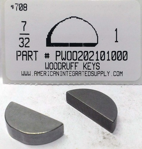 #14 7/32X1 WOODRUFF KEY STEEL PLAIN