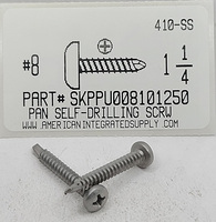 #8X1-1/4 PAN HEAD PHILLIPS SELF-DRILLING SCREW 410 STAINLESS STEEL