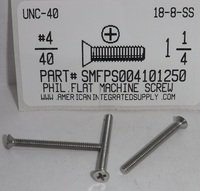 #4-40X1-1/4 FLAT HEAD PHILLIPS MACHINE SCREW 18-8 STAINLESS STEEL