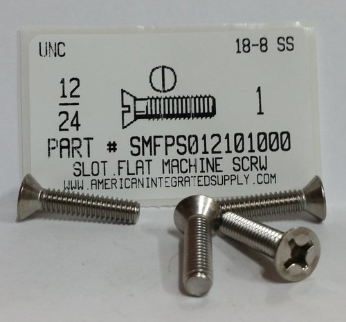 #12-24X1 FLAT HEAD PHILLIPS MACHINE SCREW 18-8 STAINLESS STEEL