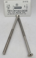 1/4-20X4-1/2 FLAT HEAD PHILLIPS MACHINE SCREW 18-8 STAINLESS STEEL