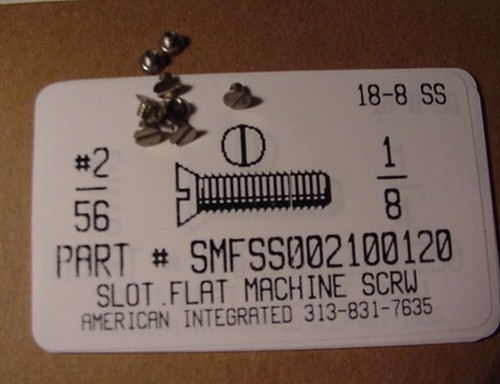 #2-56X1/8 FLAT HEAD SLOTTED MACHINE SCREW 18-8 STAINLESS STEEL