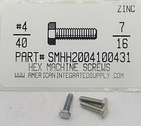 #4-40X7/16 HEX HEAD MACHINE SCREW STEEL ZINC PLATED (DISCONTINUED)