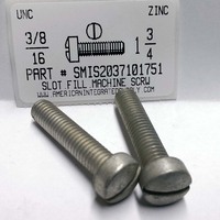 3/8-16X1-3/4 FILLISTER HEAD SLOTTED MACHINE SCREW STEEL ZINC PLATED