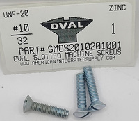 #10-32X1-1/8 OVAL HEAD SLOTTED MACHINE SCREW STEEL ZINC PLATED (DISCONTINUED)