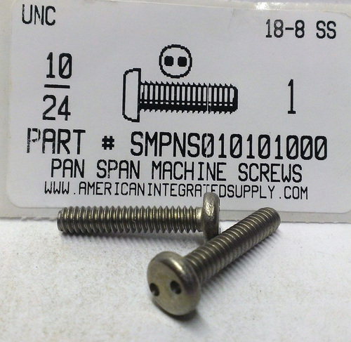 #10-24X1 PAN HEAD SPANNER DRIVE MACHINE SCREW 18-8 STAINLESS STEEL