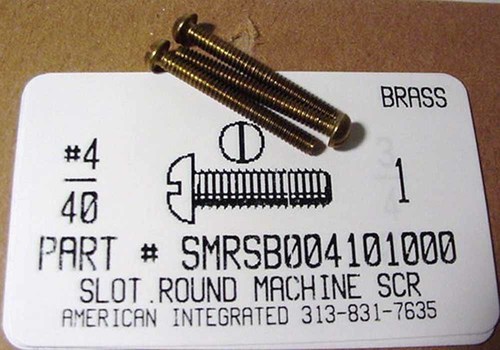 #4-40X1 ROUND HEAD SLOTTED MACHINE SCREW BRASS