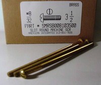 #8-32X3-1/2 ROUND HEAD SLOTTED MACHINE SCREW BRASS