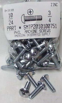 #10-24X3/4 TRUSS HEAD PHILLIPS MACHINE SCREW STEEL ZINC PLATED