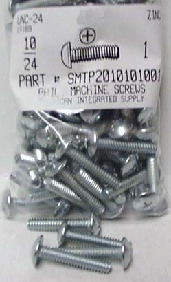 #10-24X1 TRUSS HEAD PHILLIPS MACHINE SCREW STEEL ZINC PLATED