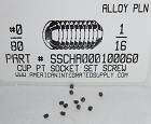 #0-80X1/16 SOCKET SET SCREW CUP POINT ALLOY STEEL PLAIN