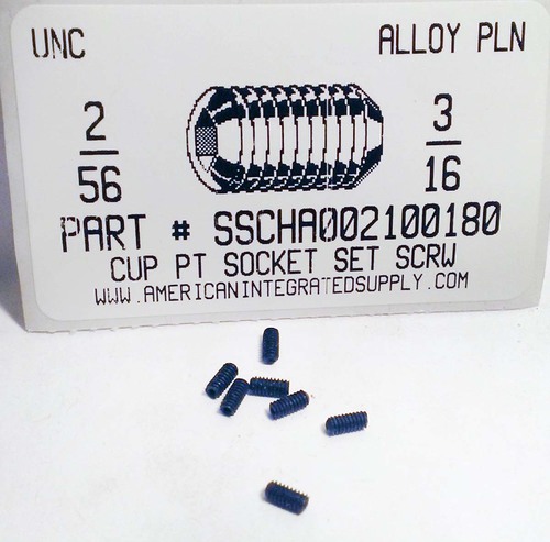 #2-56X3/16 SOCKET SET SCREW CUP POINT ALLOY STEEL PLAIN