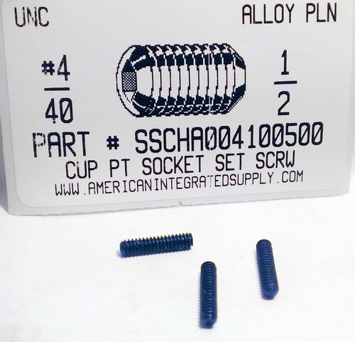 #4-40X1/2 SOCKET SET SCREW CUP POINT ALLOY STEEL PLAIN