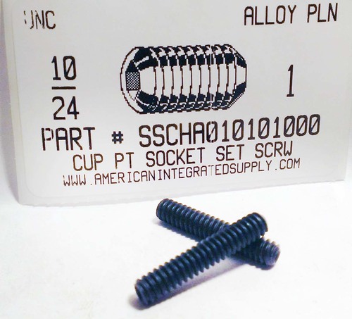 #10-24X1 SOCKET SET SCREW CUP POINT ALLOY STEEL PLAIN