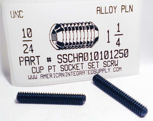 #10-24X1-1/4 SOCKET SET SCREW CUP POINT ALLOY STEEL PLAIN