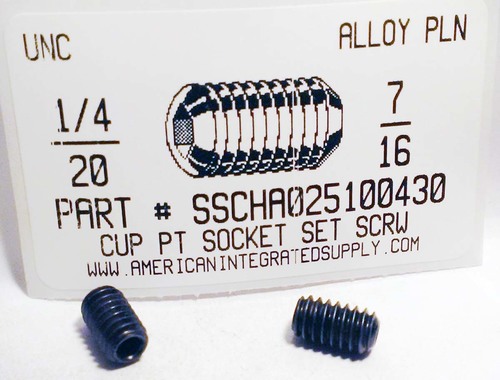 1/4-20X7/16 SOCKET SET SCREW CUP POINT ALLOY STEEL PLAIN