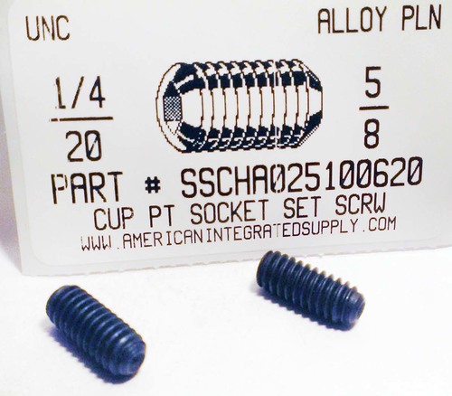 1/4-20X5/8 SOCKET SET SCREW CUP POINT ALLOY STEEL PLAIN