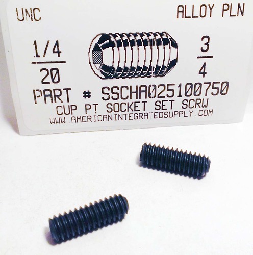 1/4-20X3/4 SOCKET SET SCREW CUP POINT ALLOY STEEL PLAIN