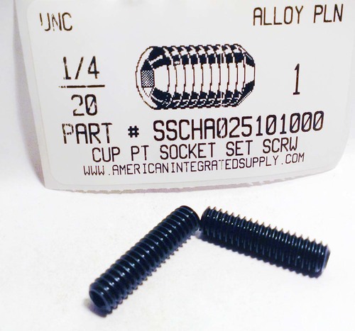 1/4-20X1 SOCKET SET SCREW CUP POINT ALLOY STEEL PLAIN