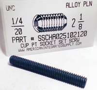 1/4-20X2-1/8 SOCKET SET SCREW CUP POINT ALLOY STEEL PLAIN