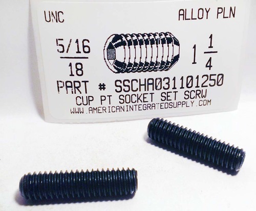 5/16-18X1-1/4 SOCKET SET SCREW CUP POINT ALLOY STEEL PLAIN