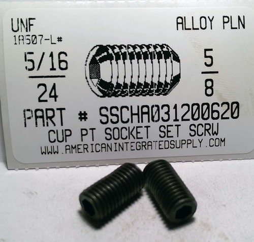 5/16-24X5/8 SOCKET SET SCREW CUP POINT ALLOY STEEL PLAIN