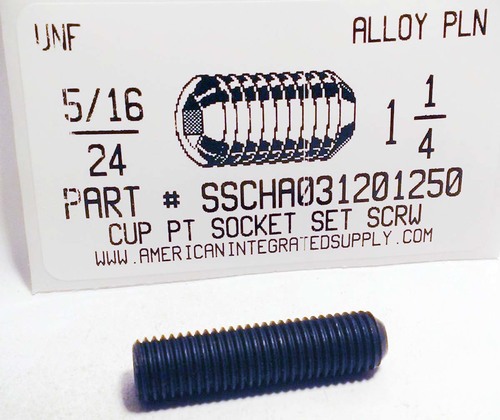 5/16-24X1-1/4 SOCKET SET SCREW CUP POINT ALLOY STEEL PLAIN