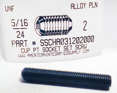 5/16-24X2 SOCKET SET SCREW CUP POINT ALLOY STEEL PLAIN