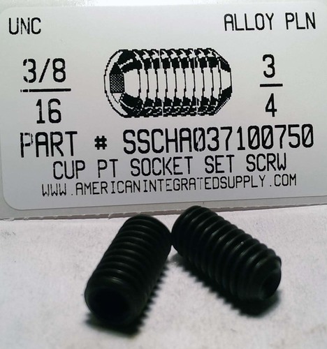 3/8-16X3/4 SOCKET SET SCREW CUP POINT ALLOY STEEL PLAIN