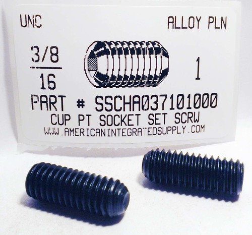 3/8-16X1 SOCKET SET SCREW CUP POINT ALLOY STEEL PLAIN