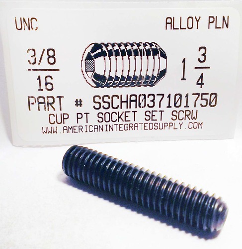 3/8-16X1-3/4 SOCKET SET SCREW CUP POINT ALLOY STEEL PLAIN