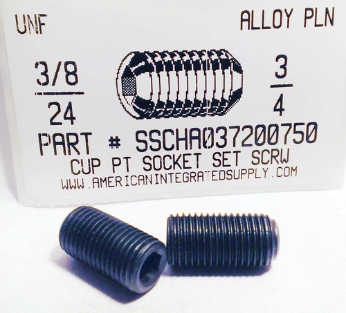 3/8-24X3/4 SOCKET SET SCREW CUP POINT ALLOY STEEL PLAIN