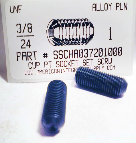 3/8-24X1 SOCKET SET SCREW CUP POINT ALLOY STEEL PLAIN