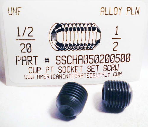 1/2-20X1/2 SOCKET SET SCREW CUP POINT ALLOY STEEL PLAIN