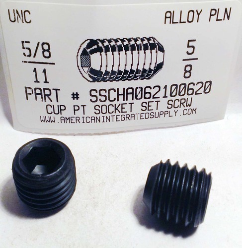 5/8-11X5/8 SOCKET SET SCREW CUP POINT ALLOY STEEL PLAIN