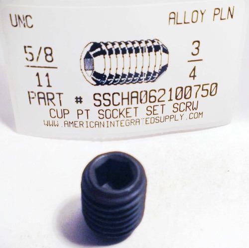 5/8-11X3/4 SOCKET SET SCREW CUP POINT ALLOY STEEL PLAIN