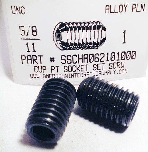 5/8-11X1 SOCKET SET SCREW CUP POINT ALLOY STEEL PLAIN