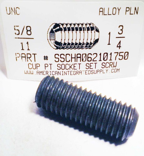 5/8-11X1-3/4 SOCKET SET SCREW CUP POINT ALLOY STEEL PLAIN