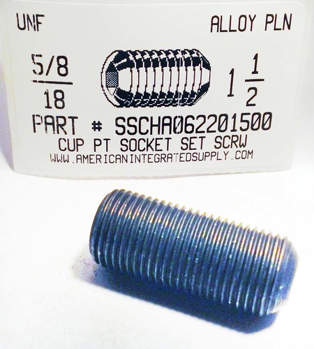 5/8-18X1-1/2 SOCKET SET SCREW CUP POINT ALLOY STEEL PLAIN