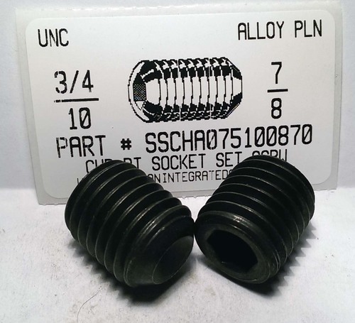 3/4-10X7/8 SOCKET SET SCREW CUP POINT ALLOY STEEL PLAIN