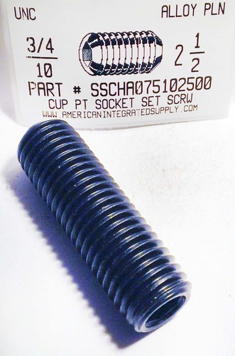 3/4-10X2-1/2 SOCKET SET SCREW CUP POINT ALLOY STEEL PLAIN